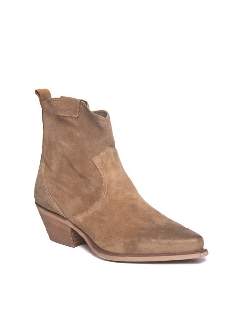 Beige velour ankle boot UP44 | TB380INGR-TORTORA