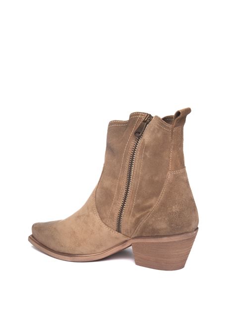 Beige velour ankle boot UP44 | TB380INGR-TORTORA